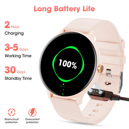 Smart Watch (Answer/Dial Call),1.39" Touch Display Fitness Tracker with Sport Modes, Smartwatch with IP68 Waterproof,Step Counter Watch Fits for Android (Pink)